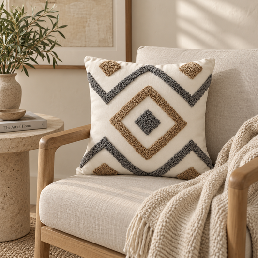 Earth Tone Tufted Pillow Cover