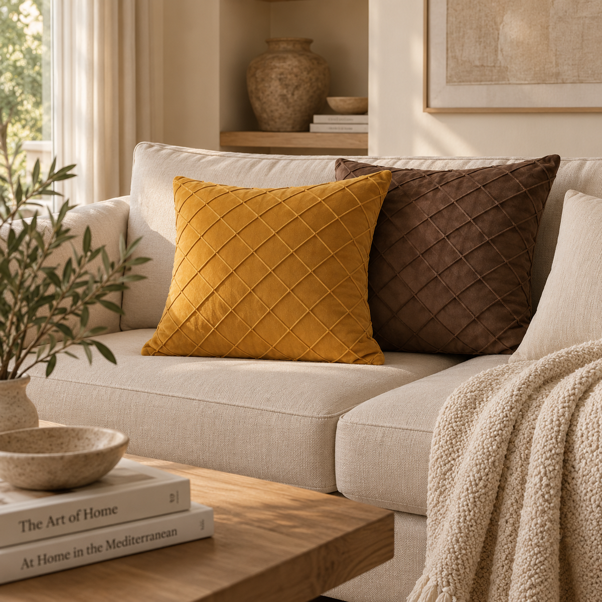 Quilted Velvet Pillow Cover