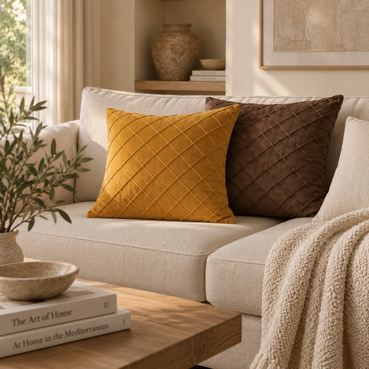 Quilted Velvet Pillow Cover